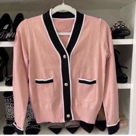 Women's Elegant Herringbone Lace Knit Cardigan Size one size - Picture 10 of 10